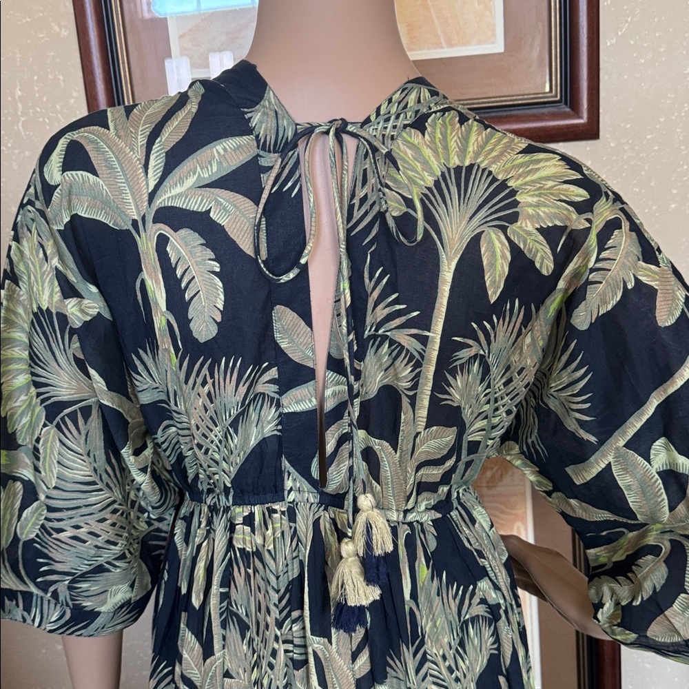 Haute Hippie Women’s Tropical Tiered Maxi Dress sz M - Picture 6 of 10